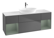 Тумба под раковину Villeroy & Boch Finion 160х50,1 см с подсветкой МДФ антрацит матовый лак/стекло белое матовое G861GMGK