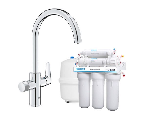 Змішувач для кухні Grohe Blue Pure StartCurve з фільтром зворотного осмосу Ecosoft Standard хром MO55030592