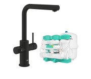 Змішувач для кухні Grohe Blue Pure Minta з фільтром зворотного осмосу Ecosoft P'ure AquaCalcium Mint фантомний чорний MO67530590KF