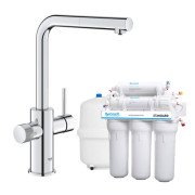 Смеситель для кухни Grohe Blue Pure Minta с фильтром обратного осмоса Ecosoft Standard хром MO55030601
