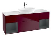 Тумба под раковину Villeroy & Boch Finion 160х50,1 см с подсветкой МДФ пион матовый лак/стекло белое матовое G861HGHB