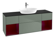 	Тумба под раковину Villeroy & Boch Finion 160х50,1 см МДФ оливковый матовый лак/стекло черное матовое G862HBGM