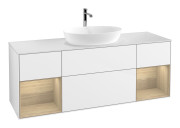 Тумба под раковину Villeroy & Boch Finion 160х50,1 см с подсветкой МДФ глянцевый белый лак/стекло белое матовое G861PCGF