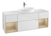 Тумба під раковину Villeroy & Boch Finion 160х50,1 см із підсвічуванням МДФ білий матовий лак/скло біле матове G861PCMT