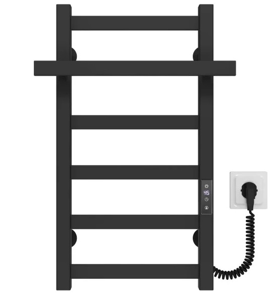 Електрична сушарка для рушників Deffi Nicolе П6 300х600 праве підключення JD04 чорний A.NI.60.30.6.E.B.R.2