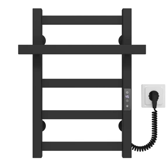 Электрический полотенцесушитель Deffi Nicolе П5 300х500 правое подключение JD04 черный A.NI.50.30.5.E.B.R.2