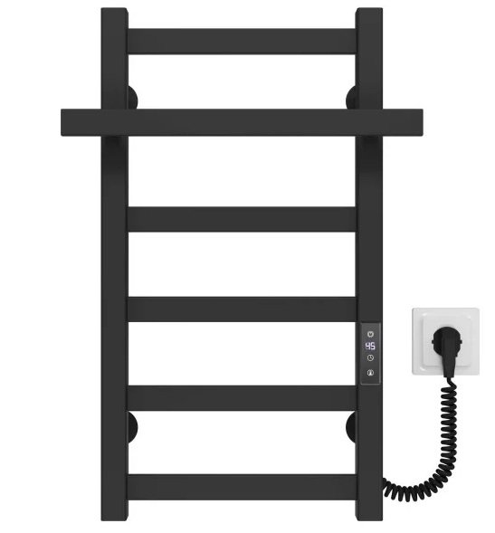 Электрический полотенцесушитель Deffi Nicolе П6 300х600 правое подключение JD04 черный A.NI.60.30.6.E.B.R.2