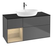 Тумба під раковину Villeroy & Boch Finion 120х50,1 см із підсвічуванням МДФ антрацит матовий лак/скло чорне матове G822PCGK