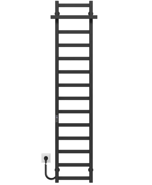 Електрична сушарка для рушників Deffi Nicolе П14 300х1600 ліве підключення JD04 чорний A.NI.160.30.14.E.B.L.2