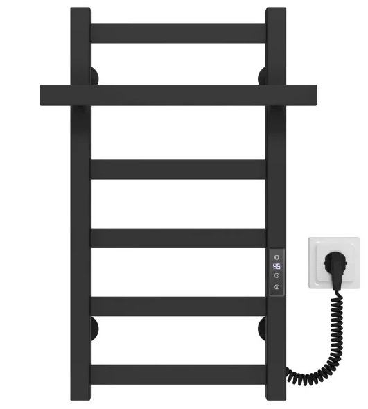 Электрический полотенцесушитель Deffi Nicolе П6 400х600 правое подключение JD04 черный A.NI.60.40.6.E.B.R.2
