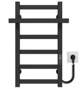 Электрический полотенцесушитель Deffi Nicolе П6 400х600 правое подключение JD04 черный A.NI.60.40.6.E.B.R.2