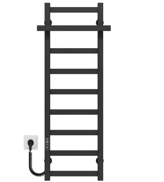 Электрический полотенцесушитель Deffi Nicolе П9 300х1000 левое подключение JD04 черный A.NI.100.30.9.E.B.L.2