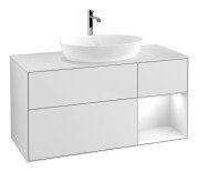 Тумба под раковину Villeroy & Boch Finion 120х50,1 см с подсветкой МДФ белый матовый лак/стекло белое матовое F831GFMT