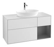 Тумба под раковину Villeroy & Boch Finion 120х50,1 см с подсветкой МДФ белый матовый лак/стекло белое матовое F831GKMT
