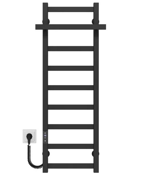 Електричний сушарка для рушників Deffi Nicole П9 300х1000 ліве підключення JD04 чорний A.NI.100.30.9.E.B.L.2