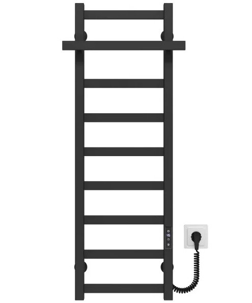 Електрична сушарка для рушників Deffi Nicole П9 300х1000 праве підключення JD04 чорний A.NI.100.30.9.E.B.R.2