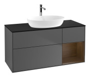 Тумба под раковину Villeroy & Boch Finion 120х50,1 см с подсветкой МДФ антрацит матовый лак/стекло черное матовое F832GNGK