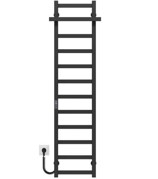 Електрична сушарка для рушників Deffi Nicole П12 400х1400 ліве підключення JD04 чорний A.NI.140.40.12.E.B.L.2