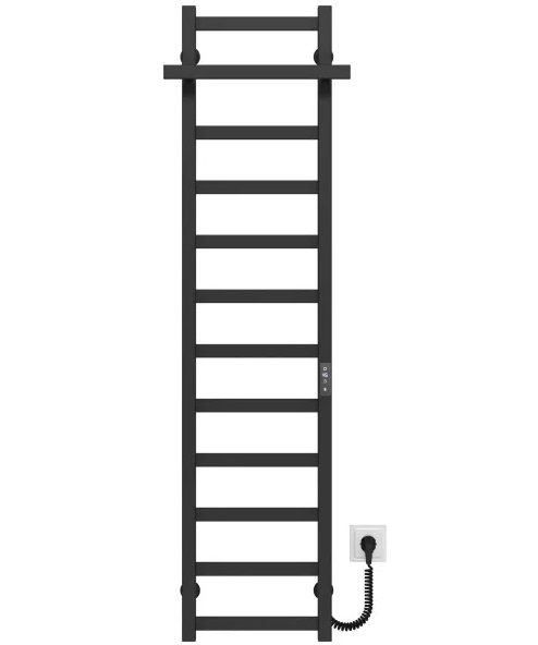 Електрична сушарка для рушників Deffi Nicole П12 400х1400 праве підключення JD04 чорний A.NI.140.40.12.E.B.R.2
