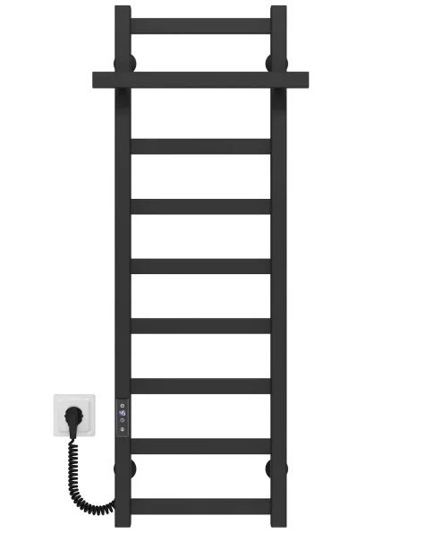 Електрична сушарка для рушників Deffi Nicole П9 400х1000 ліве підключення JD04 чорний A.NI.100.40.9.E.B.L.2