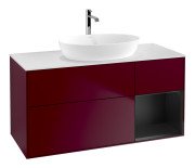 Тумба під раковину Villeroy & Boch Finion 120х50,1 см із підсвічуванням МДФ півонія матовий лак/скло біле матове F831PDHB