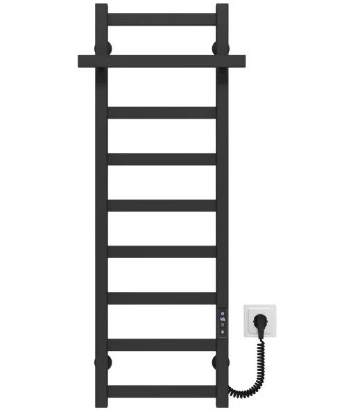 Електрична сушарка для рушників Deffi Nicole П9 400х1000 праве підключення JD04 чорний A.NI.100.40.9.E.B.R.2