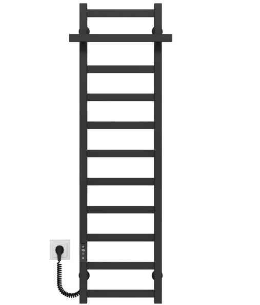 Електрична сушарка для рушників Deffi Nicole П11 400х1200 ліве підключення JD04 чорний A.NI.120.40.11.E.B.L.2