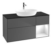 Тумба під раковину Villeroy & Boch Finion 120х50,1 см із підсвічуванням МДФ антрацит матовий лак/скло чорне матове F832GFGK