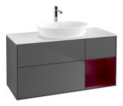 Тумба под раковину Villeroy & Boch Finion 120х50,1 см с подсветкой МДФ антрацит матовый лак/стекло белое матовое F831HBGK