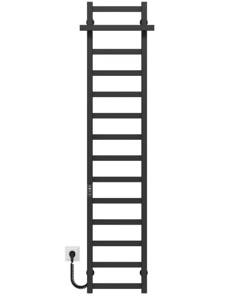 Електрична сушарка для рушників Deffi Nicolе П14 400х1600 ліве підключення JD04 чорний A.NI.160.40.14.E.B.L.2