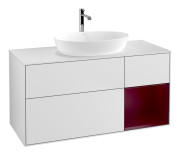 Тумба под раковину Villeroy & Boch Finion 120х50,1 см с подсветкой МДФ белый матовый лак/стекло белое матовое F831HBMT