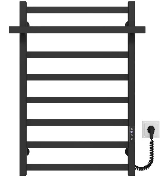 Электрический полотенцесушитель Deffi Nicolе П8 500х800 правое подключение JD04 черный A.NI.80.50.8.E.B.R.2
