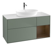 Тумба под раковину Villeroy & Boch Finion 120х50,1 см с подсветкой МДФ оливковый матовый лак/стекло белое матовое F831GNGM