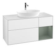 Тумба под раковину Villeroy & Boch Finion 120х50,1 см с подсветкой МДФ глянцевый белый лак/стекло белое матовое F831GMGF