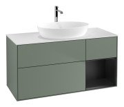Тумба под раковину Villeroy & Boch Finion 120х50,1 см с подсветкой МДФ оливковый матовый лак/стекло белое матовое F831PDGM