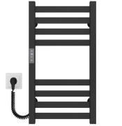 Електрична сушарка для рушників Deffi Magnus П8 200х600 ліве підключення JD04 чорний A.MA.60.20.8.E.B.L.2