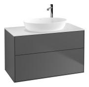 Тумба под раковину Villeroy & Boch Finion 100х50,1 см МДФ антрацит матовый лак/стекло белое матовое F88100GK