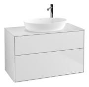 Тумба під раковину Villeroy & Boch Finion 100х50,1 см МДФ білий матовий лак/скло біле матове F88100MT