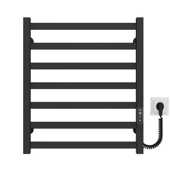 Электрический полотенцесушитель Deffi Avast П7 500х600 правое подключение JD04 черный B.AV.60.50.7.E.B.R.2