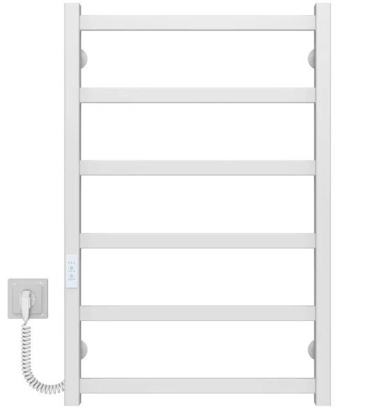 Электрический полотенцесушитель Deffi Avast П6 500х800 левое подключение WD04 белый B.AV.80.50.6.E.W.L.4