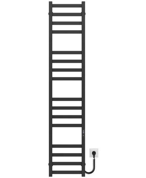 Электрический полотенцесушитель Deffi Avast П16 400х1600 правое подключение JD04 черный B.AV.160.40.16.E.B.R.2