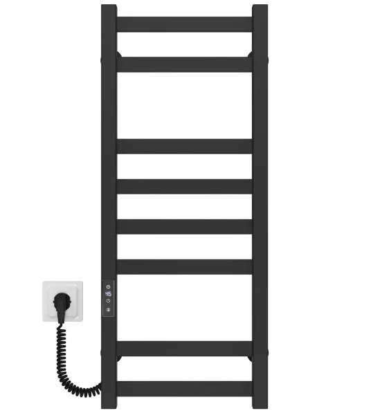 Электрический полотенцесушитель Deffi Avast П8 450х800 левое подключение JD04 черный B.AV.80.45.8.E.B.L.2