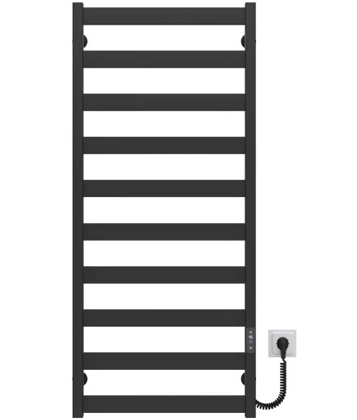 Електрична сушарка для рушників Deffi Harmony П10 450х1200 праве підключення JD04 чорний B.HR.120.45.10.E.B.R.2