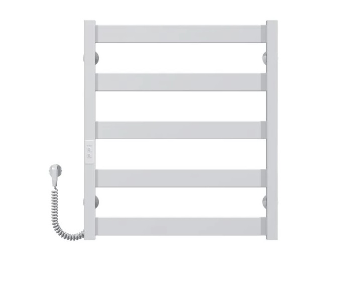 Электрический полотенцесушитель Deffi Harmony П5 500х600 левое подключение WD04 белый B.HR.60.50.5.E.W.L.4