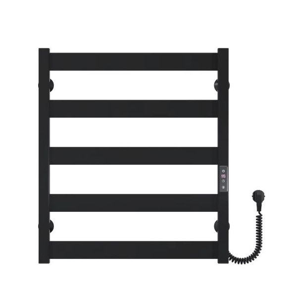 Электрический полотенцесушитель Deffi Harmony П5 500х600 правое подключение JD04 черный B.HR.60.50.5.E.B.R.2