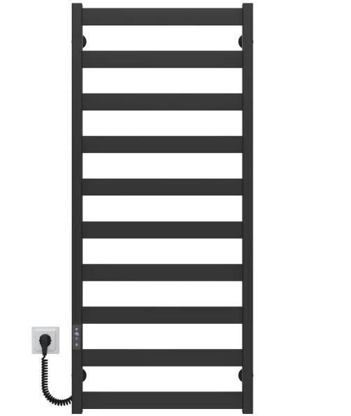 Електрична сушарка для рушників Deffi Harmony П10 500х1200 ліве підключення JD04 чорний B.HR.120.50.10.E.B.L.2