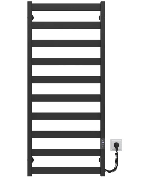 Электрический полотенцесушитель Deffi Harmony П10 500х1200 правое подключение JD04 черный B.HR.120.50.10.E.B.R.2