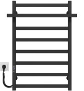 Электрический полотенцесушитель Deffi Nicolе П8 500х800 левое подключение JD04 черный B.NI.80.50.8.E.B.L.2