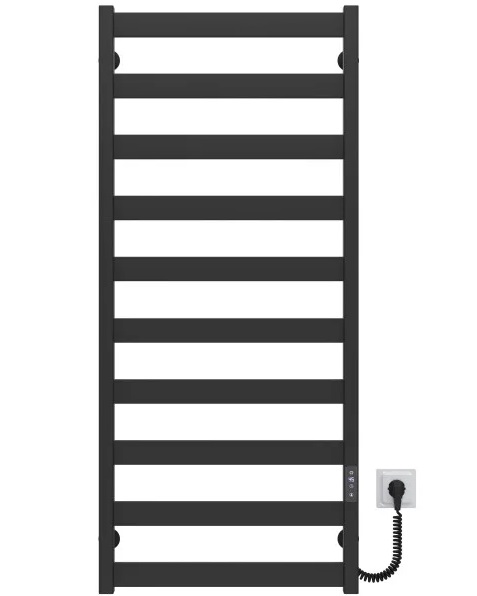 Электрический полотенцесушитель Deffi Harmony П10 400х1200 правое подключение JD04 черный B.HR.120.40.10.E.B.R.2