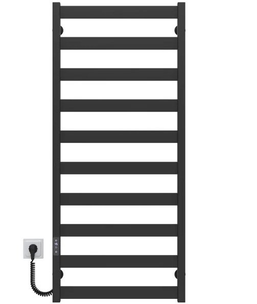 Электрический полотенцесушитель Deffi Harmony П10 500х1200 левое подключение JD04 черный B.HR.120.50.10.E.B.L.2